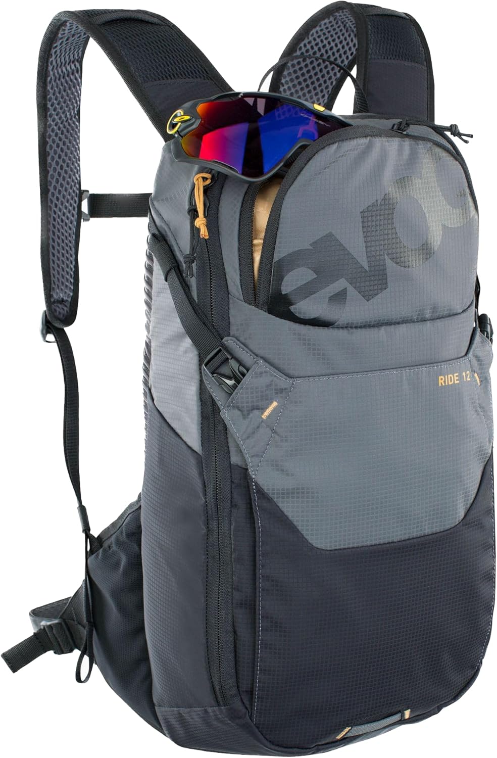 EVOC RIDE 12 Protektor Fahrradrucksack, Trekkingrucksack für Trails & Alltag (cleveres Taschenmanage