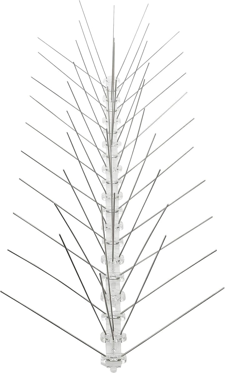 Profi Edelstahl Taubenspikes 5 Reihig - Effektive Taubenabwehr- Vogelabwehr Kunststoffleiste Spikes