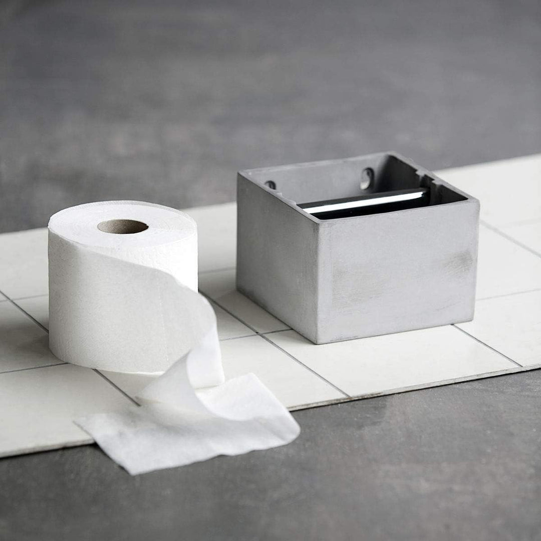 House Doctor Toilettenpapierhalter, Baumwolle, Polyester, Kunstseide, Zement, 14,7 x15x10