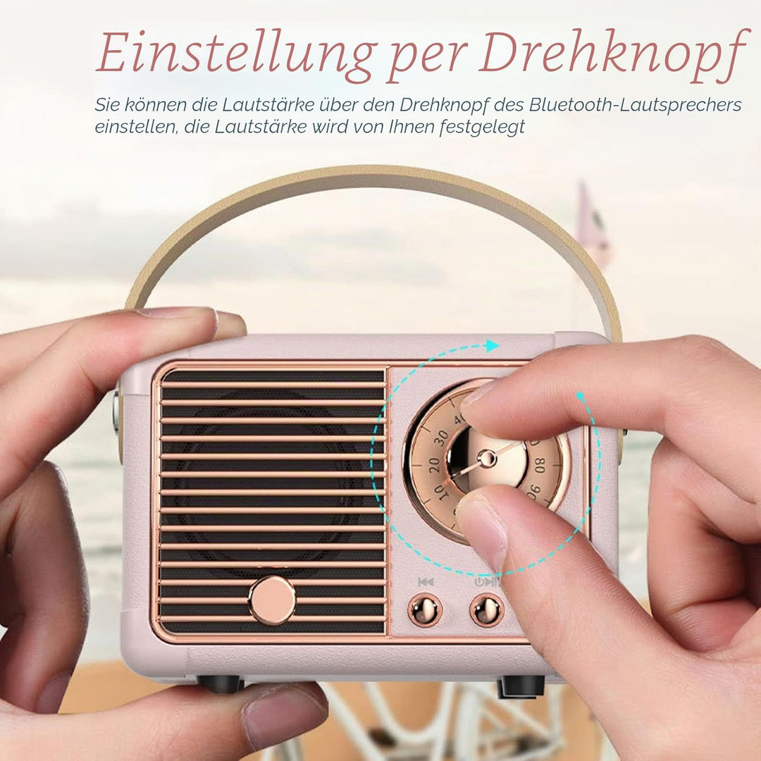 Retro-Bluetooth-Lautsprecher, Vintage-Lautsprecher mit altmodischem klassischem Stil, lauter Lautstä