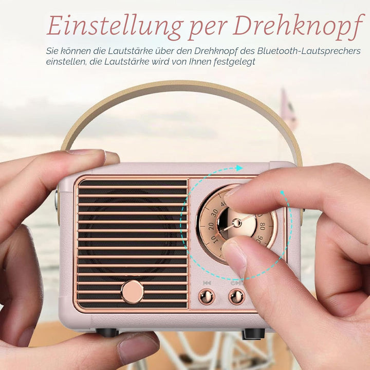Retro-Bluetooth-Lautsprecher, Vintage-Lautsprecher mit altmodischem klassischem Stil, lauter Lautstä