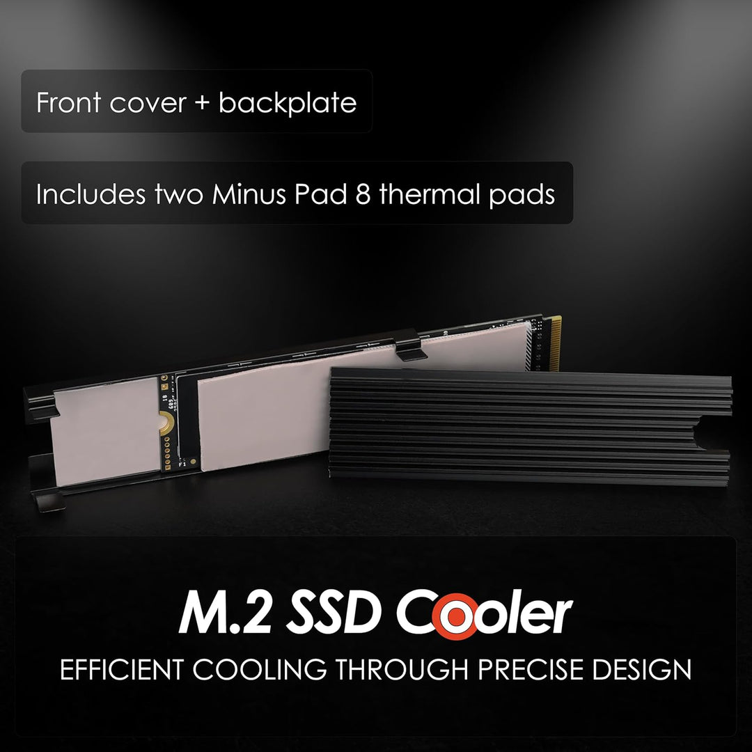 Thermal Grizzly - M.2 SSD Cooler - Inklusive 2x Minus Pad 8 Thermal Pads - Passiv Kühler für Next Ge