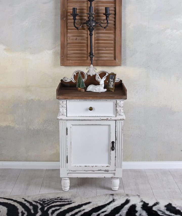 Nachtschrank Shabby Chic Nachtkonsole Weiss Nachttisch Antik Nachtkommode Weiss got028 Palazzo Exklu