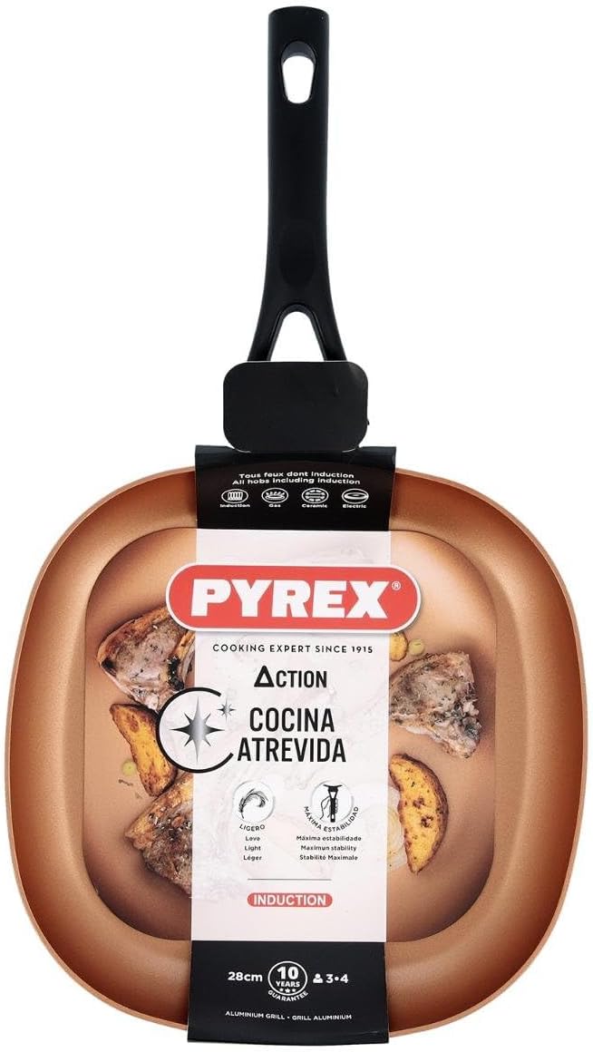 Pyrex Action Bräter aus gepresstem Aluminium, 28 cm, Kupfer 28CM Rotisserie, 28CM Rotisserie
