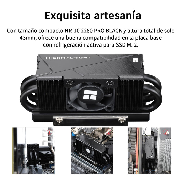 Thermalright HR10 2280 PRO Black SSD Kühler,Doppelseitiger Kühlkörper,Mit 4×5mm Heatpipes AGHP Tochn