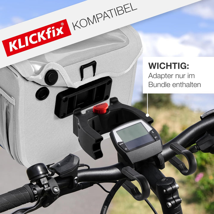 Valkental x KLICKfix Lenkertasche 7L mit Handyfach, für Ebike | 7L Volumen, praktische Lenkertasche