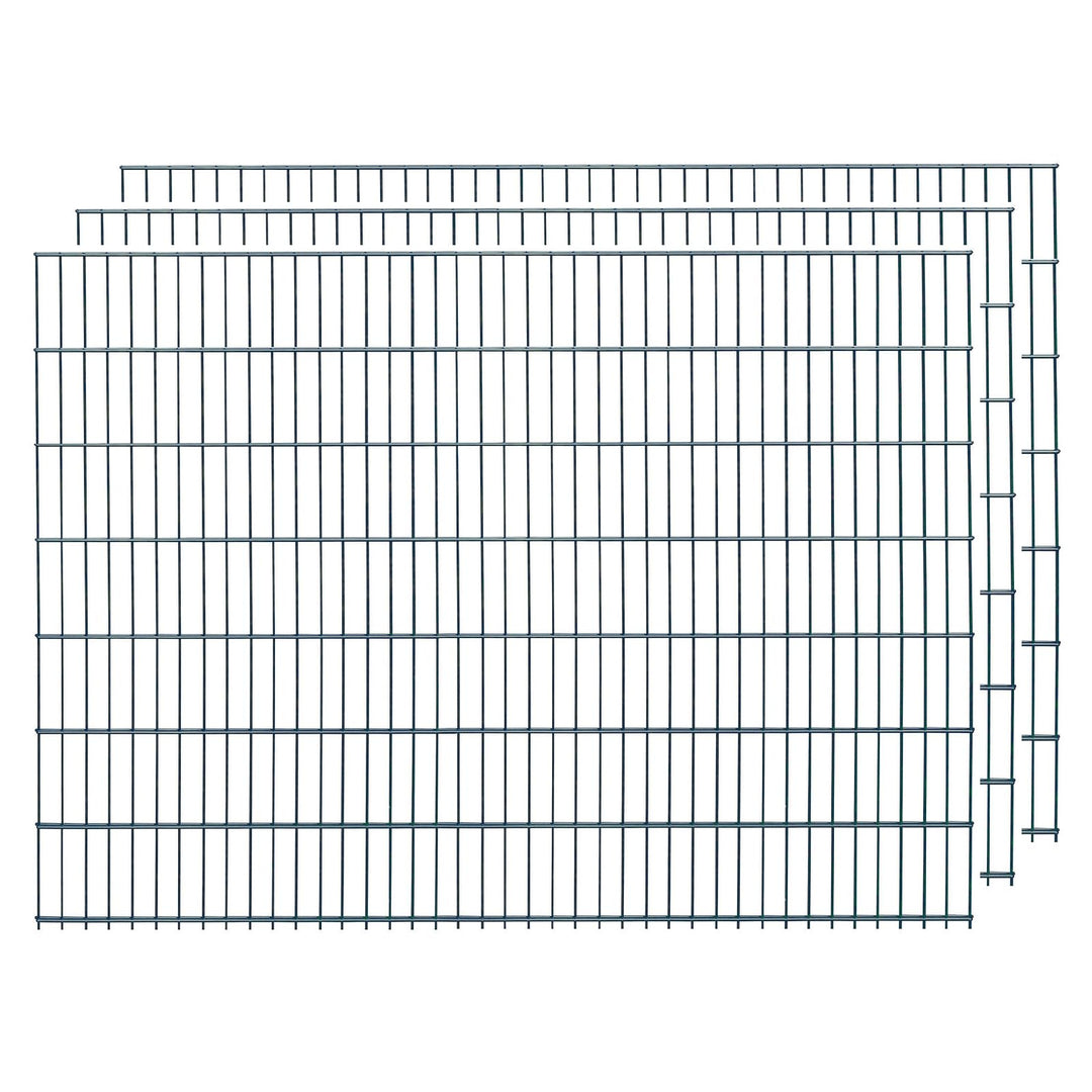 Doppelstabmatten, 2 Stück, Gesamtlänge 4 Meter, Höhe & Farbe wählbar - Drahtstärke: 6/5/6 mm - Masch