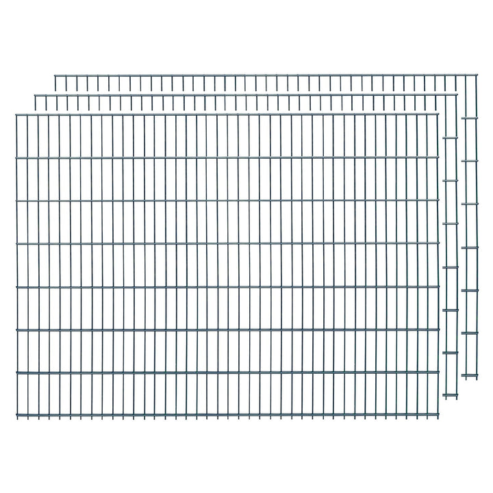 Doppelstabmatten, 2 Stück, Gesamtlänge 4 Meter, Höhe & Farbe wählbar - Drahtstärke: 6/5/6 mm - Masch