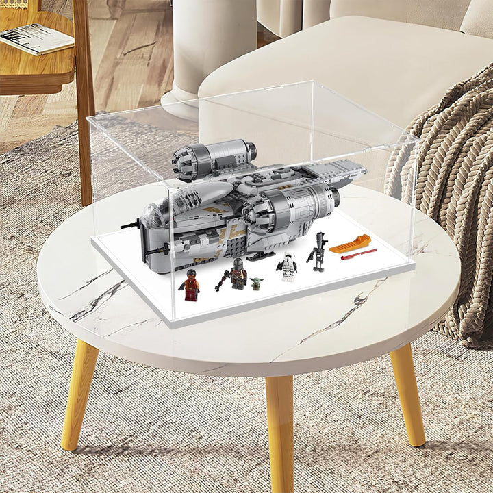 Nynelly Vitrine für Sammlung, Vitrine für Figuren, Vitrinenbox aus Acryl, Transparent, mit weisser B