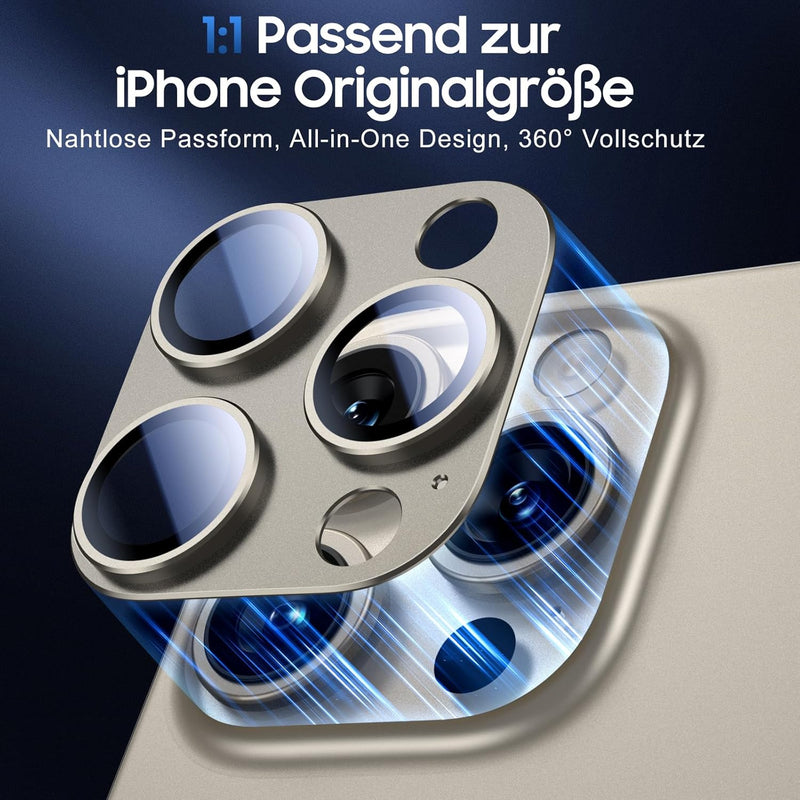 UniqueMe für iPhone 15 Pro/iPhone 15 Pro Max Kameraschutz - [Kratzfest, Stabil] Ultra-Klar 9H Härte