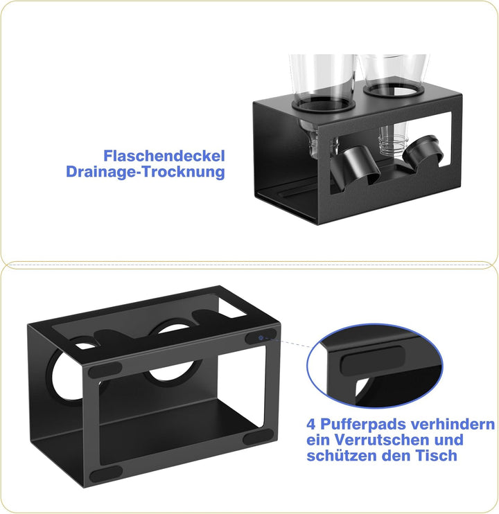 HOMMAND Flaschenhalter für SodaStream Crystal und Emil Flaschen, Edelstahl Flaschenhalter Abtropfges
