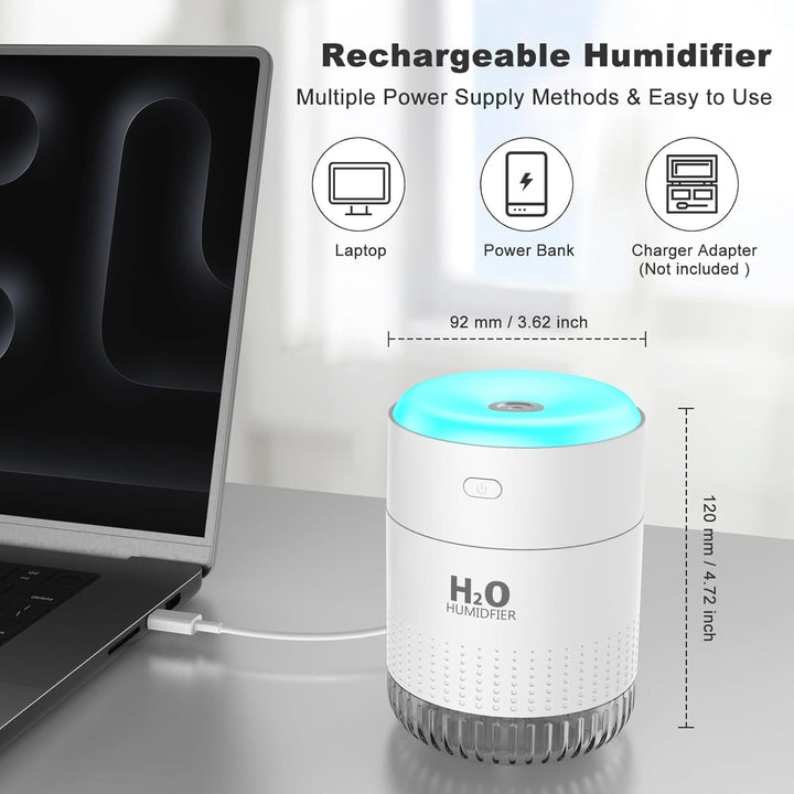Small Humidifiers,Portable Desk Humidifiers,Luftbefeuchter,Desktop Leiser Mini Luftbefeuchter mit 7