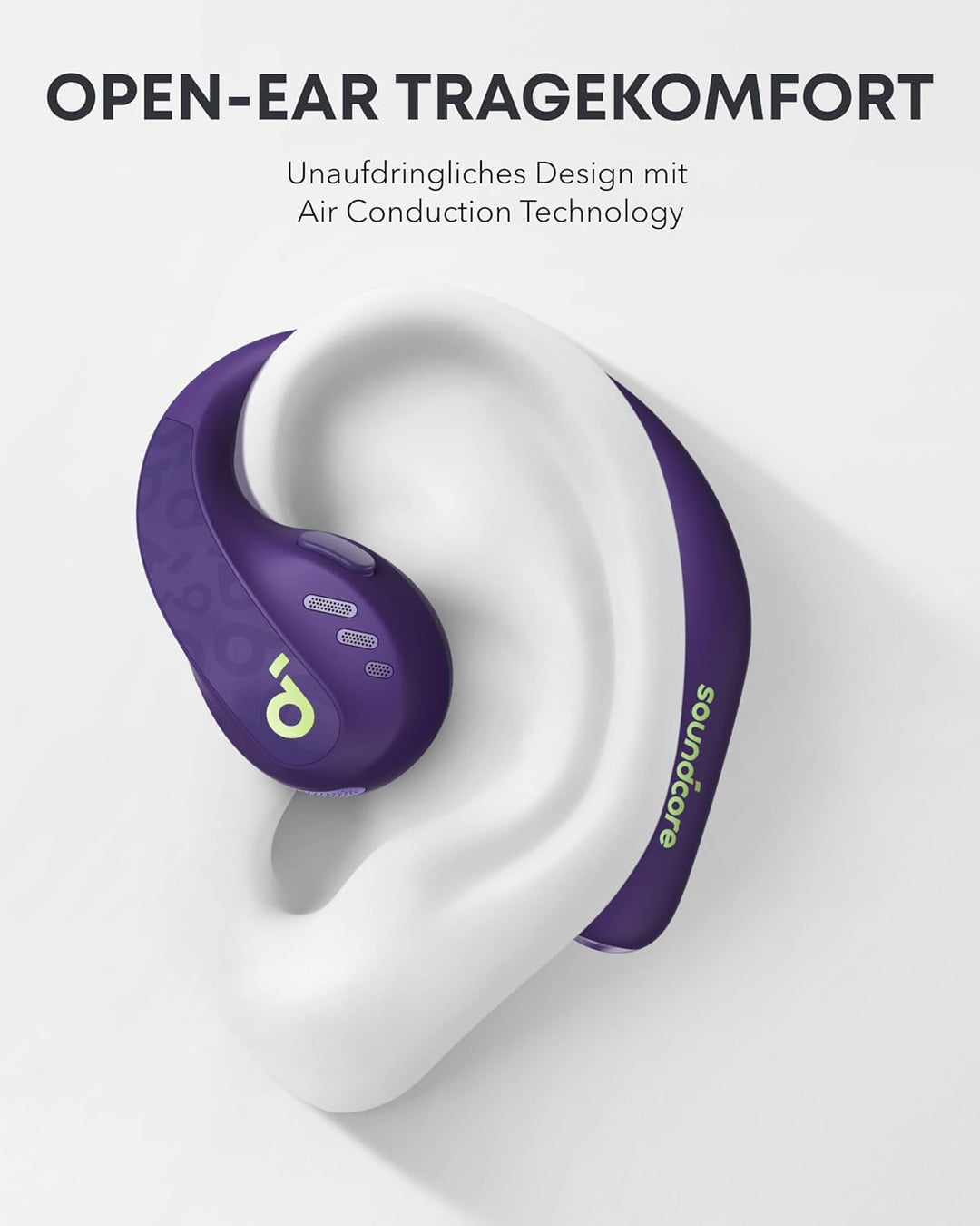 soundcore by Anker Open-Ear Kopfhörer AeroFit Pro, 46h Akku, Intensiver Sound LDAC, Ultra leicht, Be