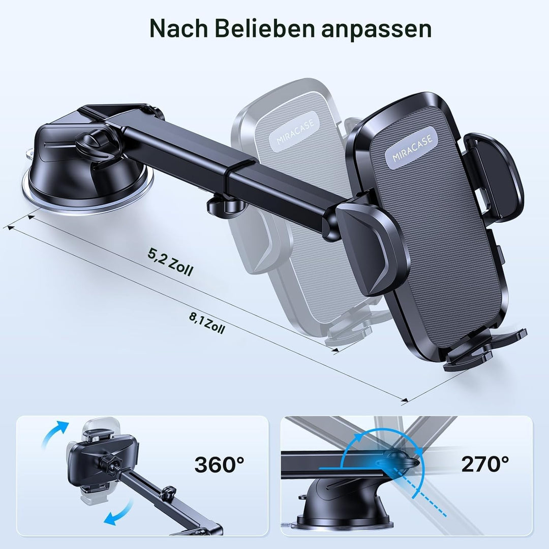 Miracase Handyhalterung Auto[Verbesserter Saugnapf&Metall-Doppelhaken] Handyhalter Auto Lüftung Arma