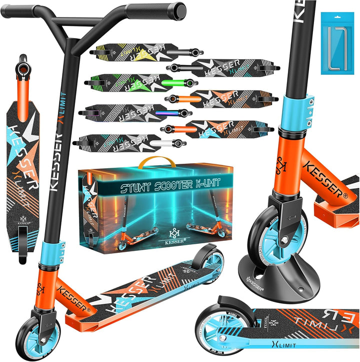 KESSER® Stunt Scooter X-Limit - 360° Lenkung Robuster Funscooter Stuntscooter mit ABEC 9 Kugellagern