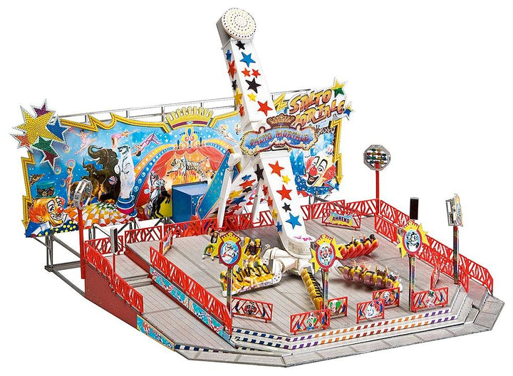 FALLER Fahrgeschäft Salto Mortale Modellbausatz mit 365 Einzelteilen 257 x 254 x 167mm I Modelleisen