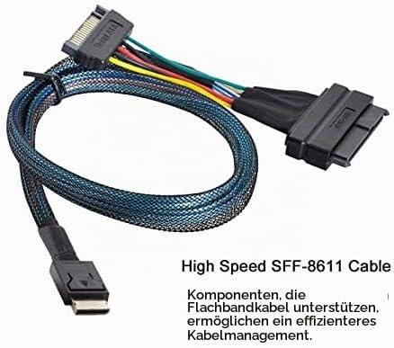 Cablecc oculink sff-8611 an U.2 U.3 SFF-8639 NVME PCIe PCI-Express-SSD-Kabel für Mainboard-SSD Schwa
