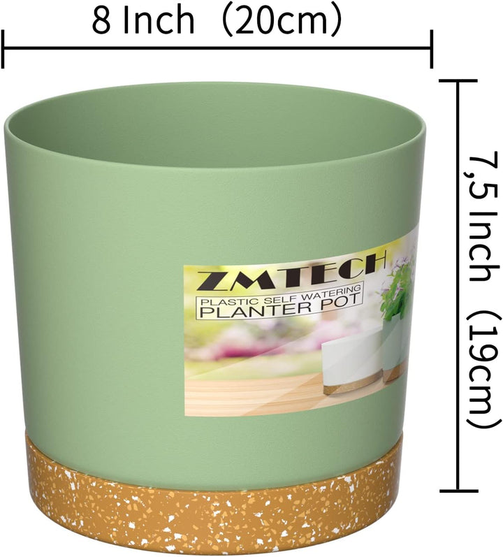 ZMTECH Blumentopf 20 cm Durchmesser übertöpfe für zimmerpflanzen, Kunststoff blumentöpfe mit Unterse