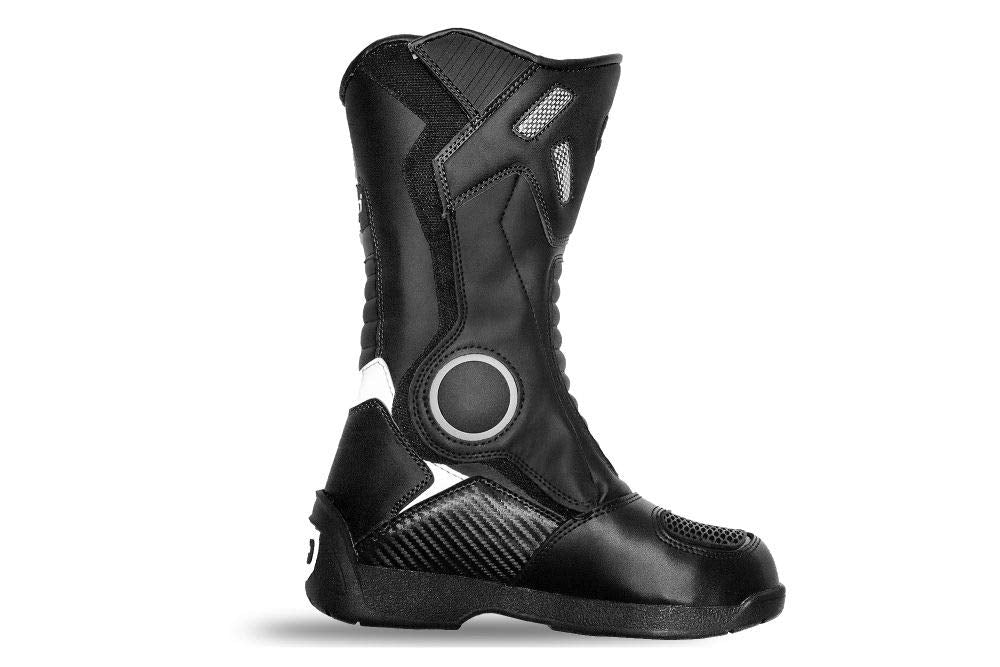 Kimo Kinder Motorradstiefel Protect Boots (Schwarz, 32)