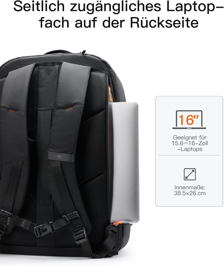 Inateck Leichter Reiserucksack 38.5-46L, Erweiterbarer Handgepäck Rucksack | Spritzwassergeschützt T