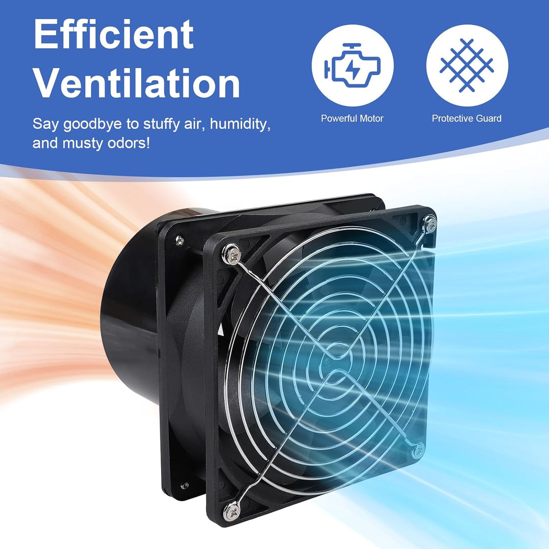 CPROSP Abluftventilator 100mm mit Geschwindigkeitsregler, Rohrventilator, Rauchabzug Ventilator mit