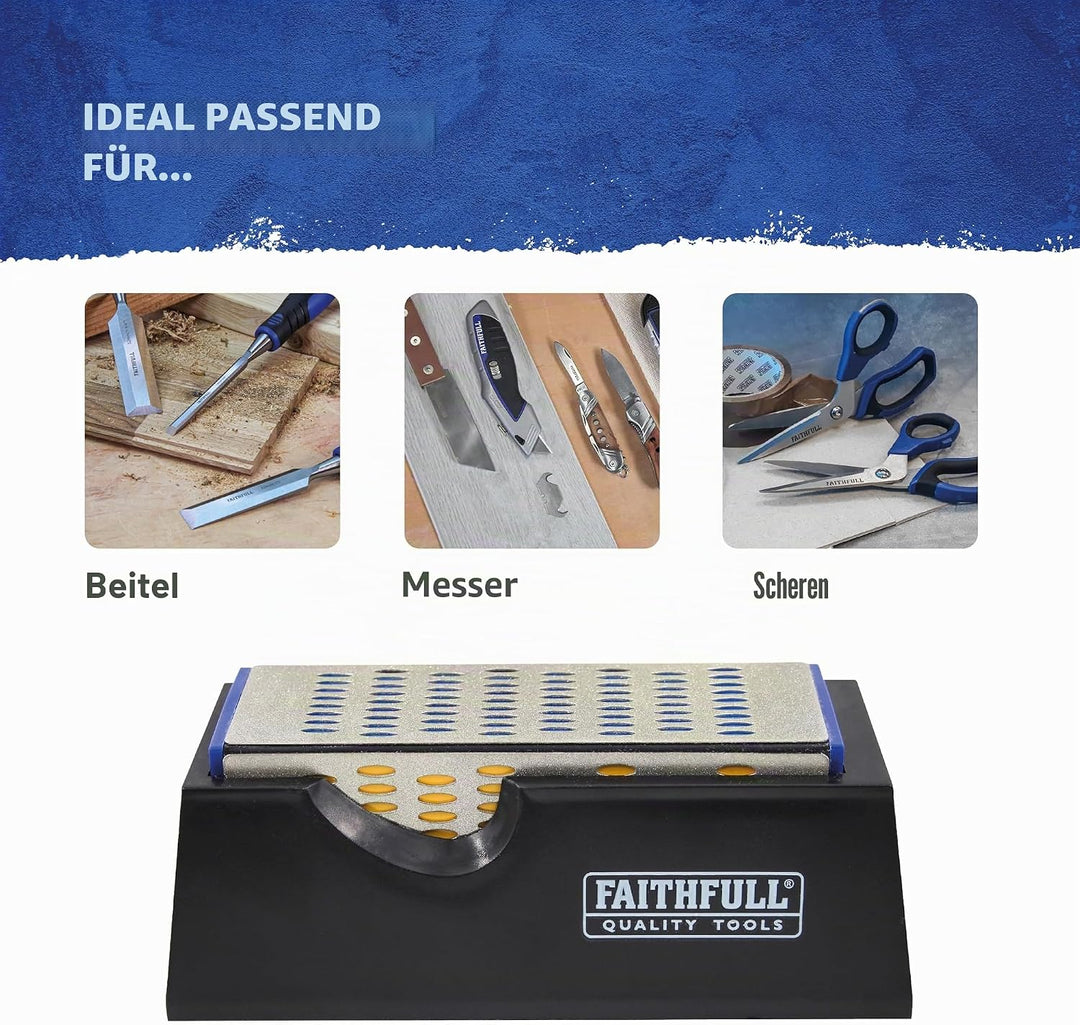 Faithfull DWQUAD Diamond Schleifstein, 4-seitig, FAIDWQUAD-TB, Multi 1 Originalverpackung