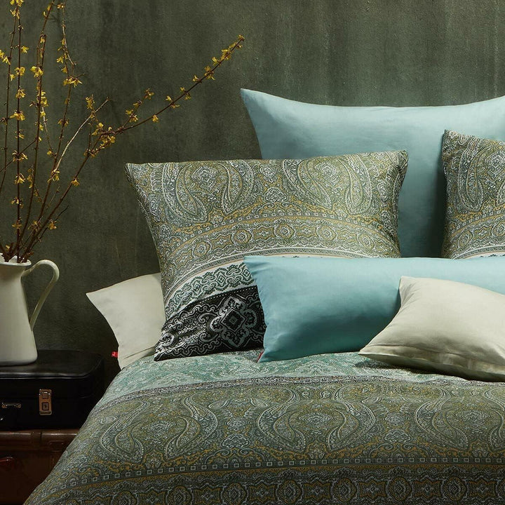 fleuresse Mako-Satin Bettwäsche Modern Classic Oldham Herbs 1 Bettbezug 155 x 220 cm + 1 Kissenbezug