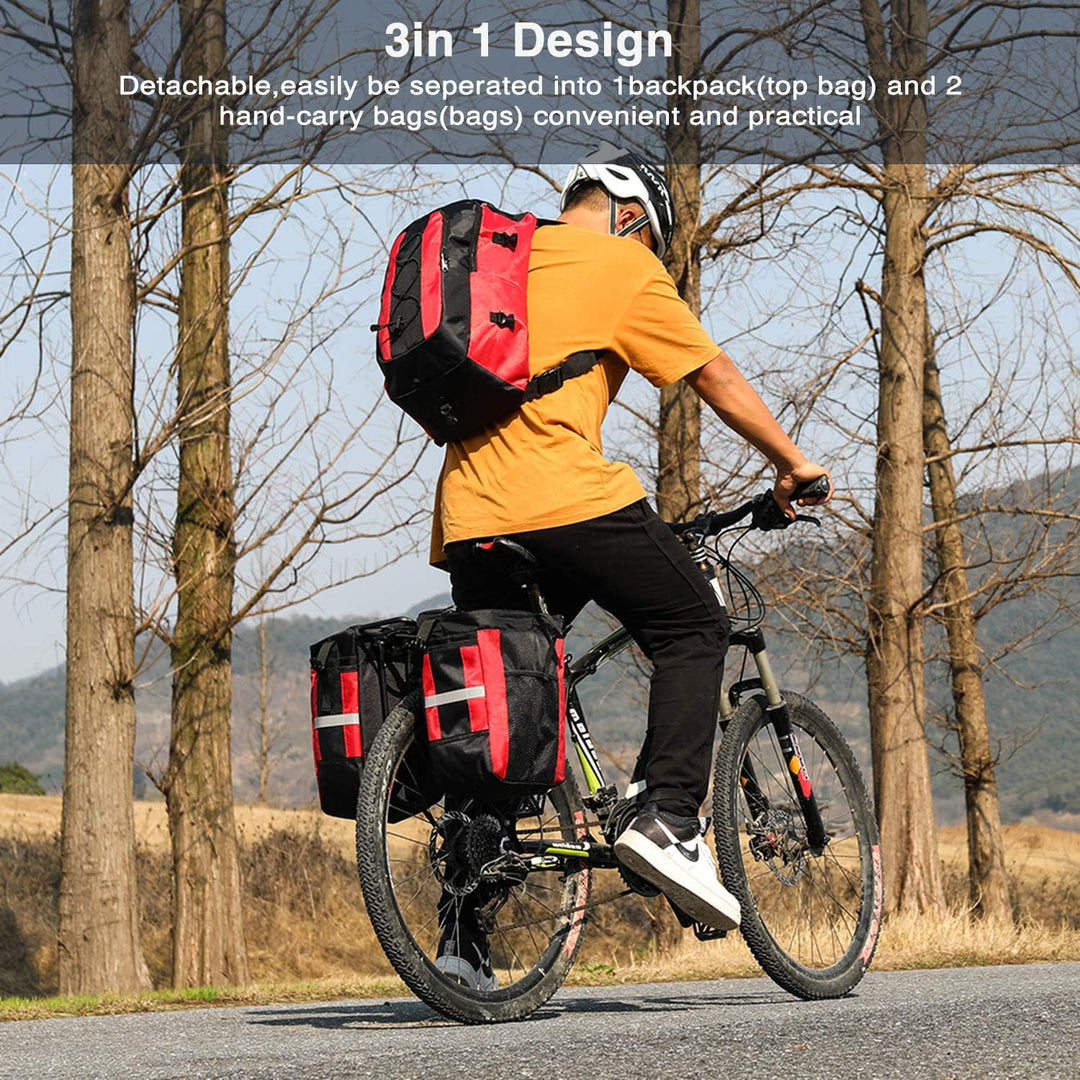 PELLOR Fahrrad Gepäcktaschen, 3 in 1 Multifunction 70L Gepäckträger Tasche Reissfest Gross Fahrradta