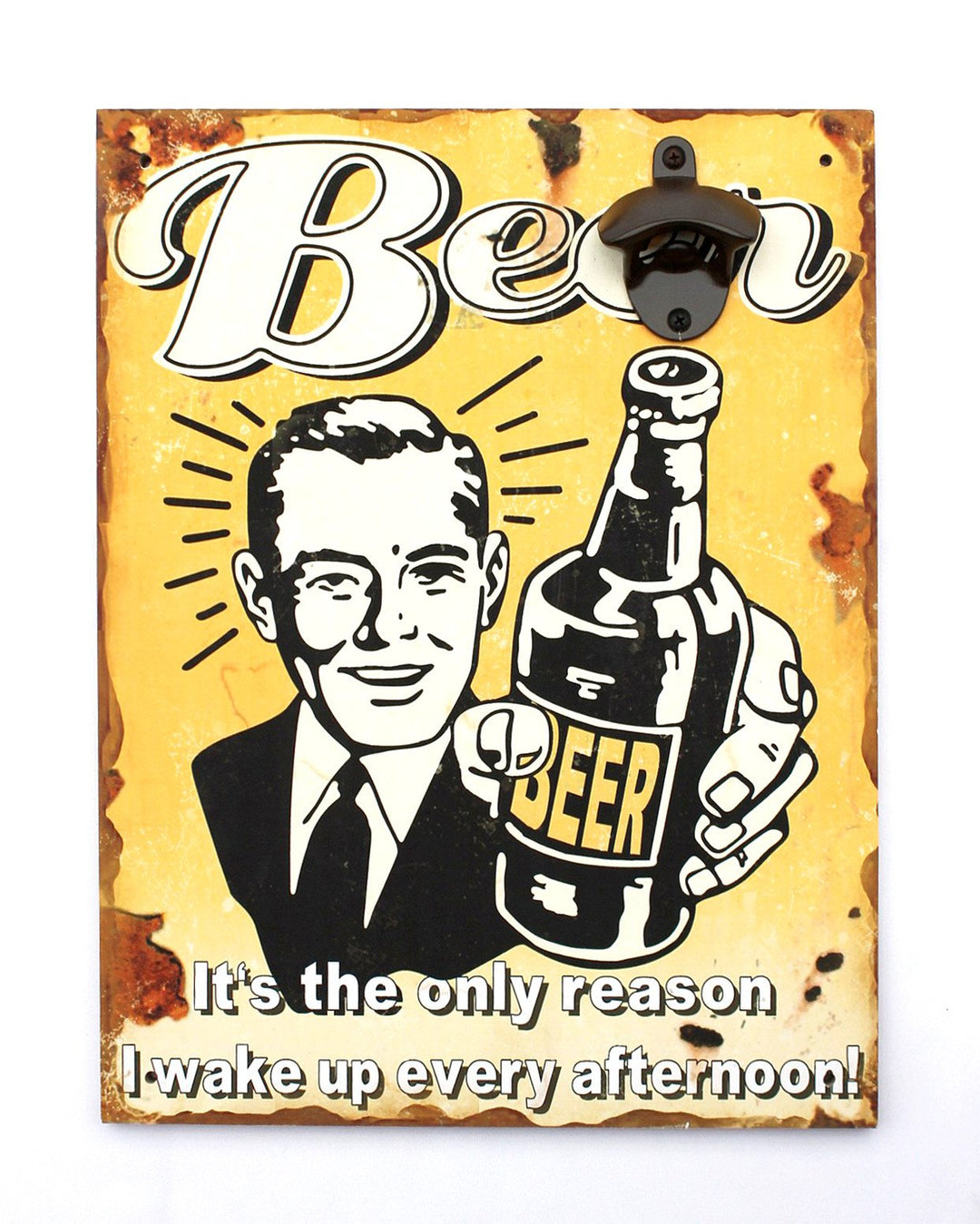 D&M Wandbild Beer mit Flaschenöffner 40cm Bieröffner 21261 Wandflaschenöffner Öffner (21261 Gelb), 2