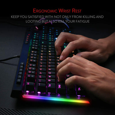 Redragon K580 VATA RGB LED Braune Schalter Mechanische Gaming Tastatur, US Layout mit Hintergrundbel