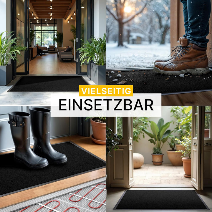Entrando Fussmatte 40x60 cm für Innen & Aussen – Rutschhemmende Schmutzfangmatte mit Gummirücken, Fl