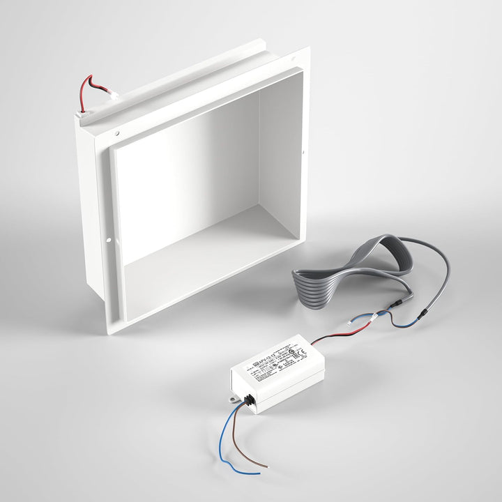 Wandnische Dusche Edelstahl, wasserdichte Nische mit LED-Licht, Eingebettete Duschnische 30x30x10cm,