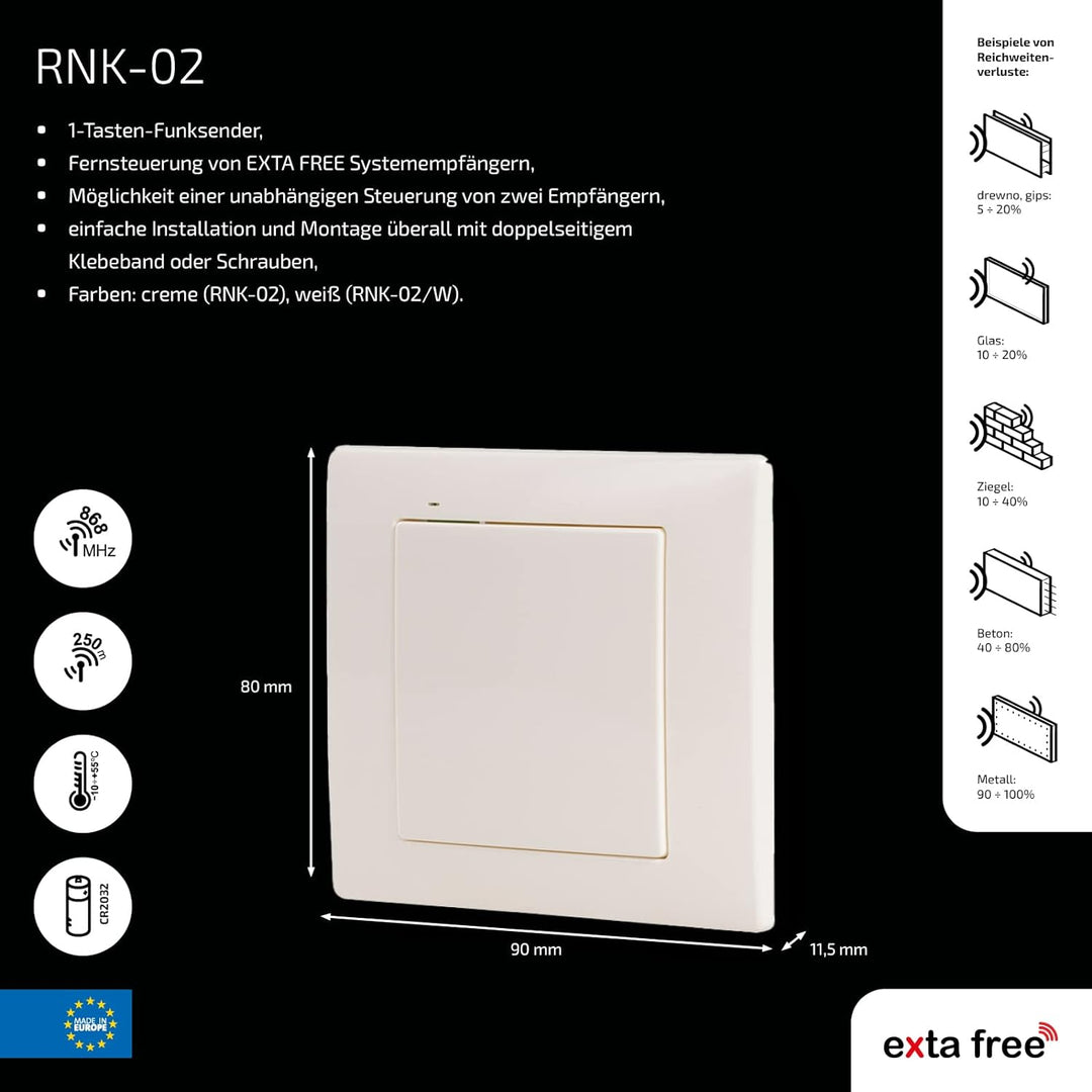 EXTA FREE RNK-02 2- Kanal- Funksender mit Taste