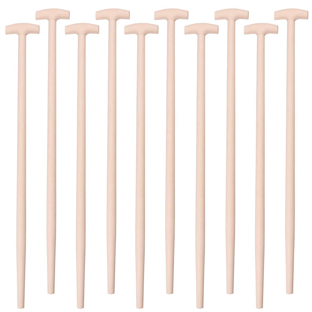 10 Stück Schaufelstiel Holzstiel T-Griff Gerätestiel Ersatzstiel 100cm Ø 38mm Set