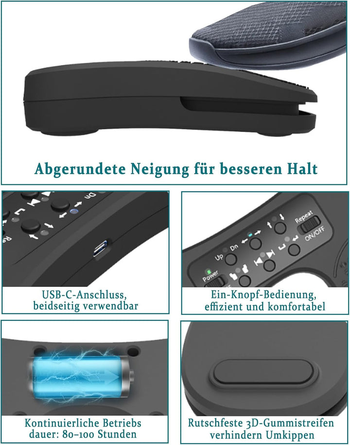 Bluetooth Page Turner Pedal: Bluetooth Fussschalter für Noten Apps mit Fusssteuerung für Pianisten G
