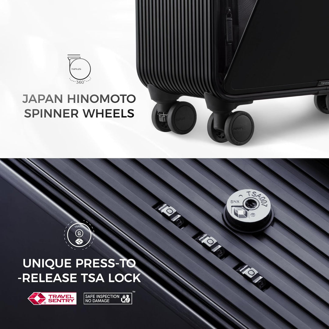 TUPLUS Koffer Aluminium Trolley Rollkoffer mit 4 Rollen Reisekoffer Handgepäck Hartschalenkoffer mit