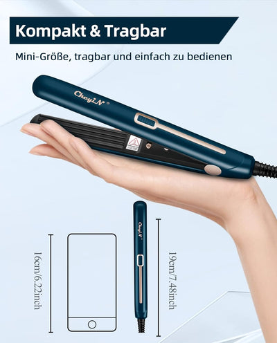 CkeyiN Kreppeisen für Haare,Mini Crepp Haareisen Keramik Welleneisen Tragbar Hair Crimper Temperatur