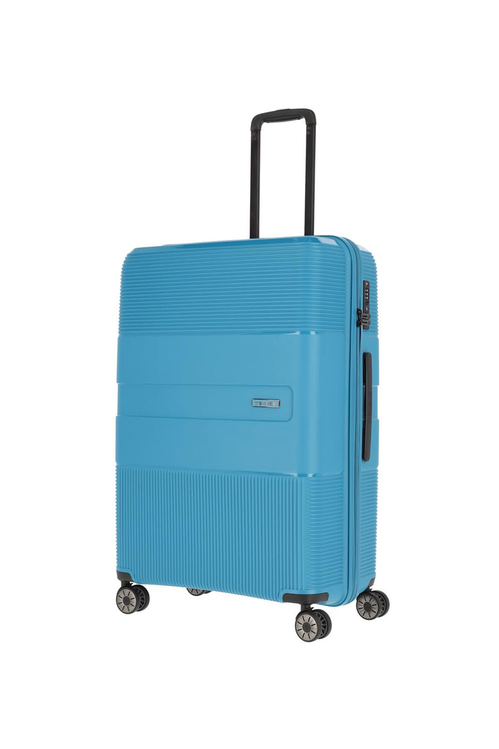 travelite 4-Rad Hartschalen Koffer gross mit TSA Schloss, Gepäck Serie WAAL: Stabiler Trolley mit re
