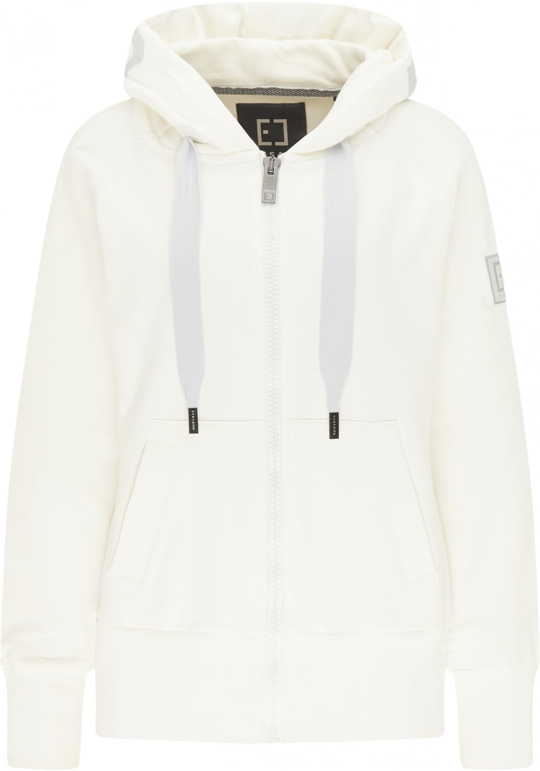 Elbsand Kelda Damen Sweatjacke mit Kapuze, Zip-Jacke, Reissverschluss XS Cloud White, XS Cloud White