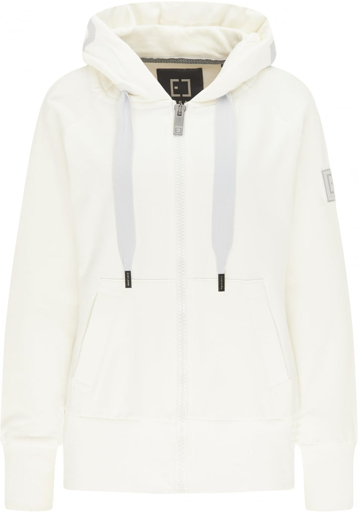 Elbsand Kelda Damen Sweatjacke mit Kapuze, Zip-Jacke, Reissverschluss XS Cloud White, XS Cloud White