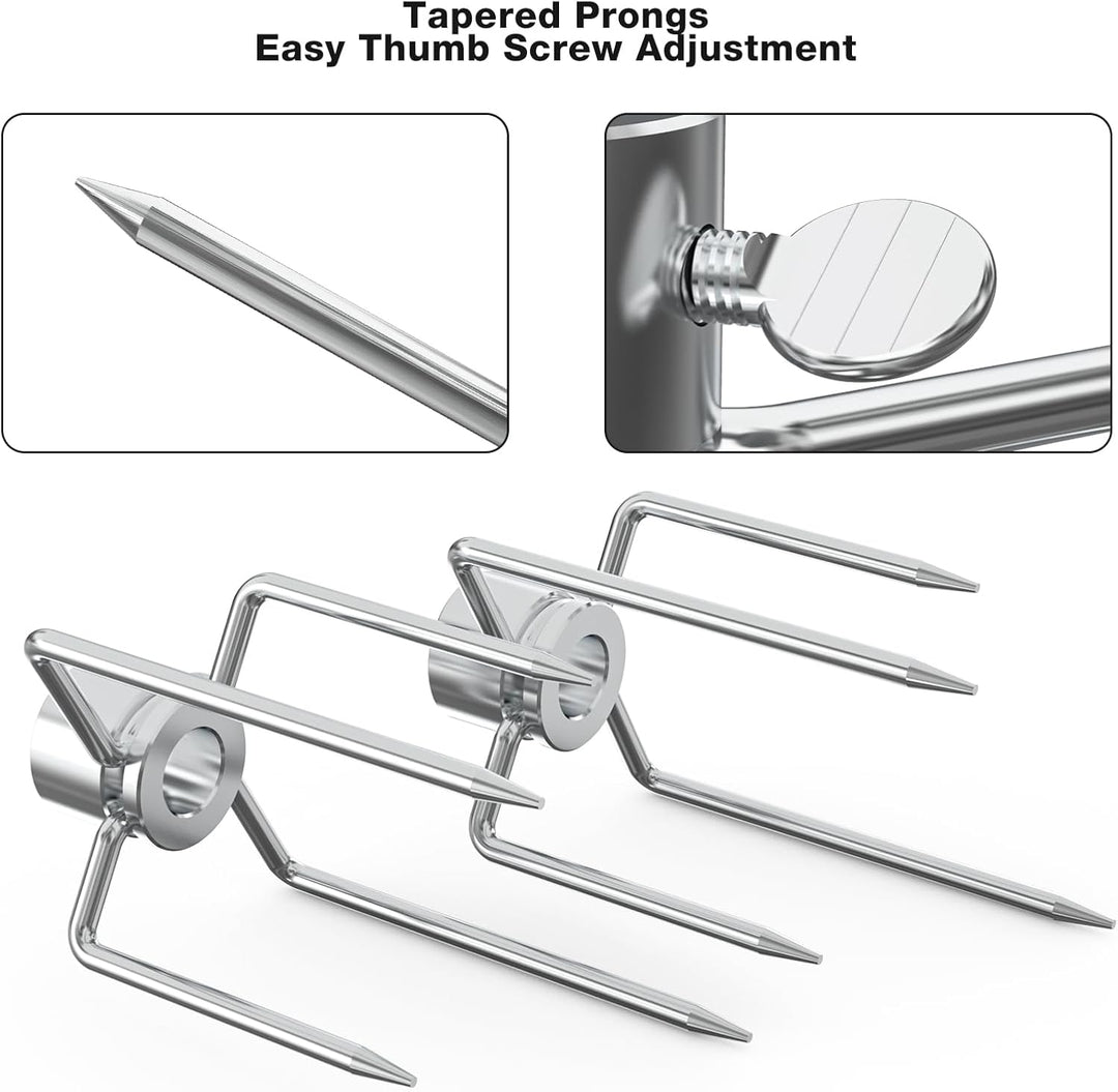 onlyfire Fleischklammer für Drehspiess, Fleischnadeln für Grillspiess und Rotisserie, für 12 MM Hexa