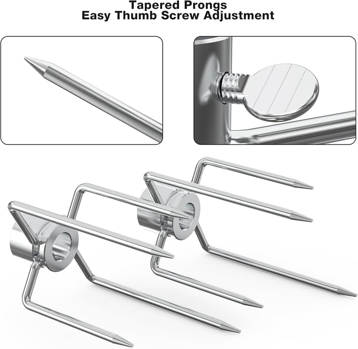 onlyfire Fleischklammer für Drehspiess, Fleischnadeln für Grillspiess und Rotisserie, für 12 MM Hexa