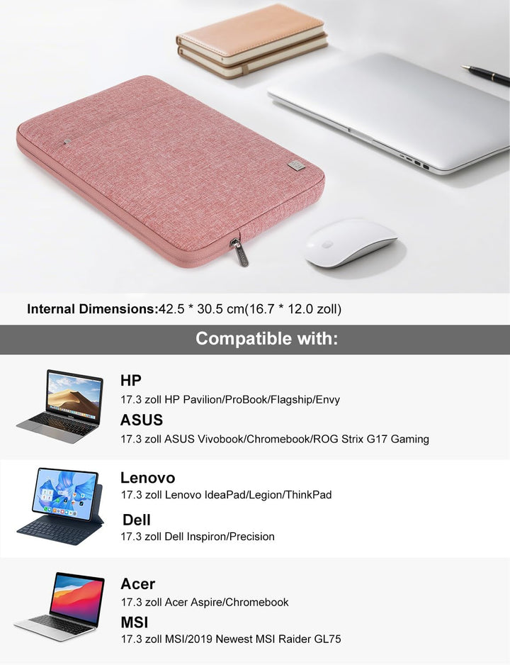 DOMISO 17 Zoll Wasserdicht Laptop Sleeve Case Notebook Hülle Schutzhülle Tasche Laptoptasche Schutza