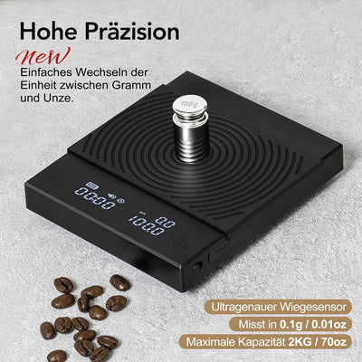 TIMEMORE Black Mirror Basic 2, Pour-Over Drip Coffee Scale mit automatischem Timer und Durchflussrat