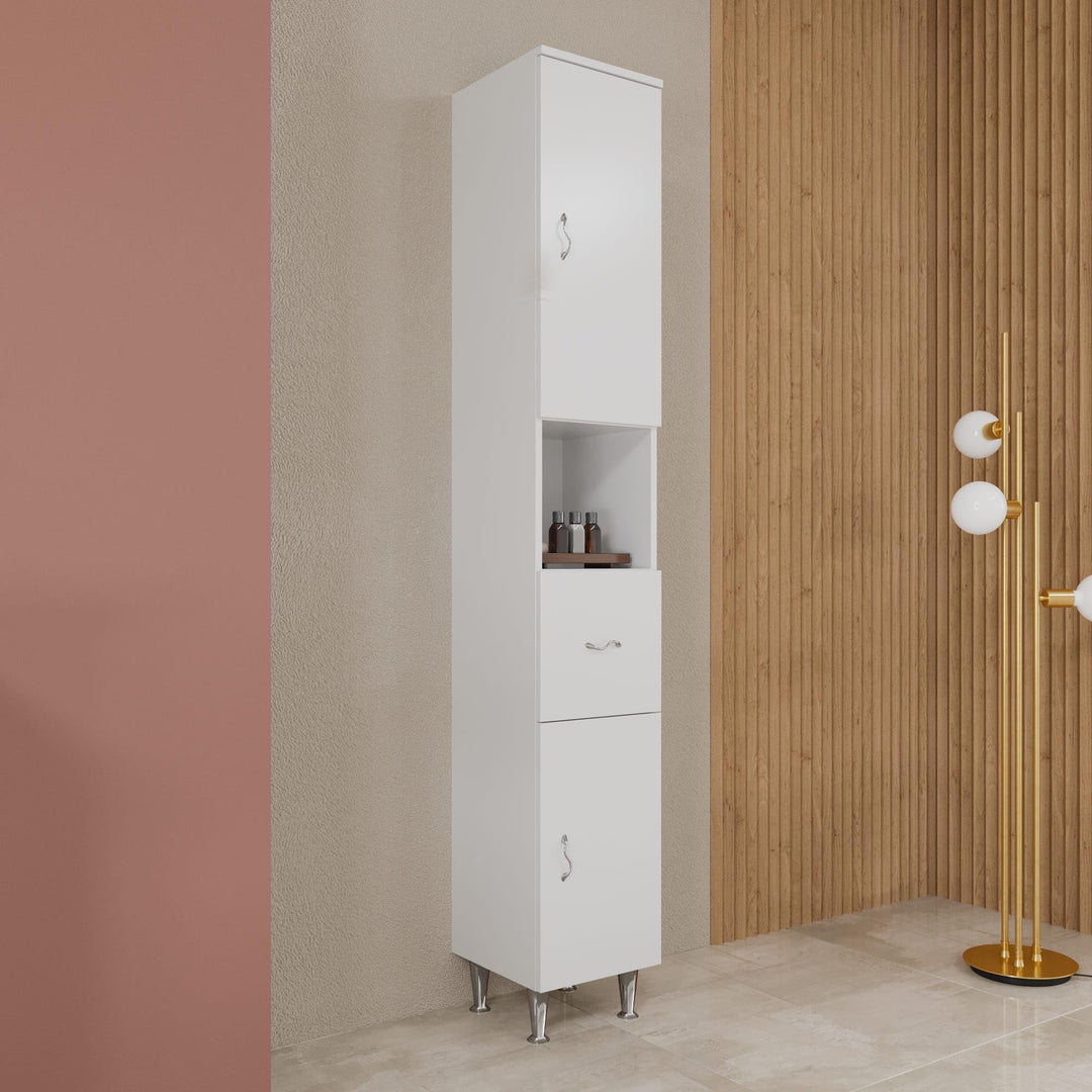 KIAMAMI VALENTINA Standsäule für Badezimmer glänzend weiss h 198 cm | Easy