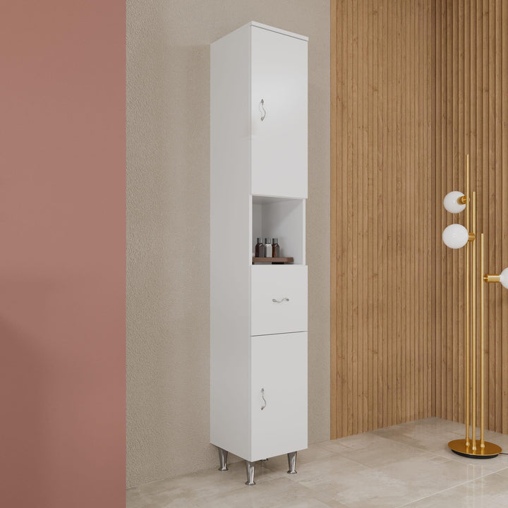 KIAMAMI VALENTINA Standsäule für Badezimmer glänzend weiss h 198 cm | Easy
