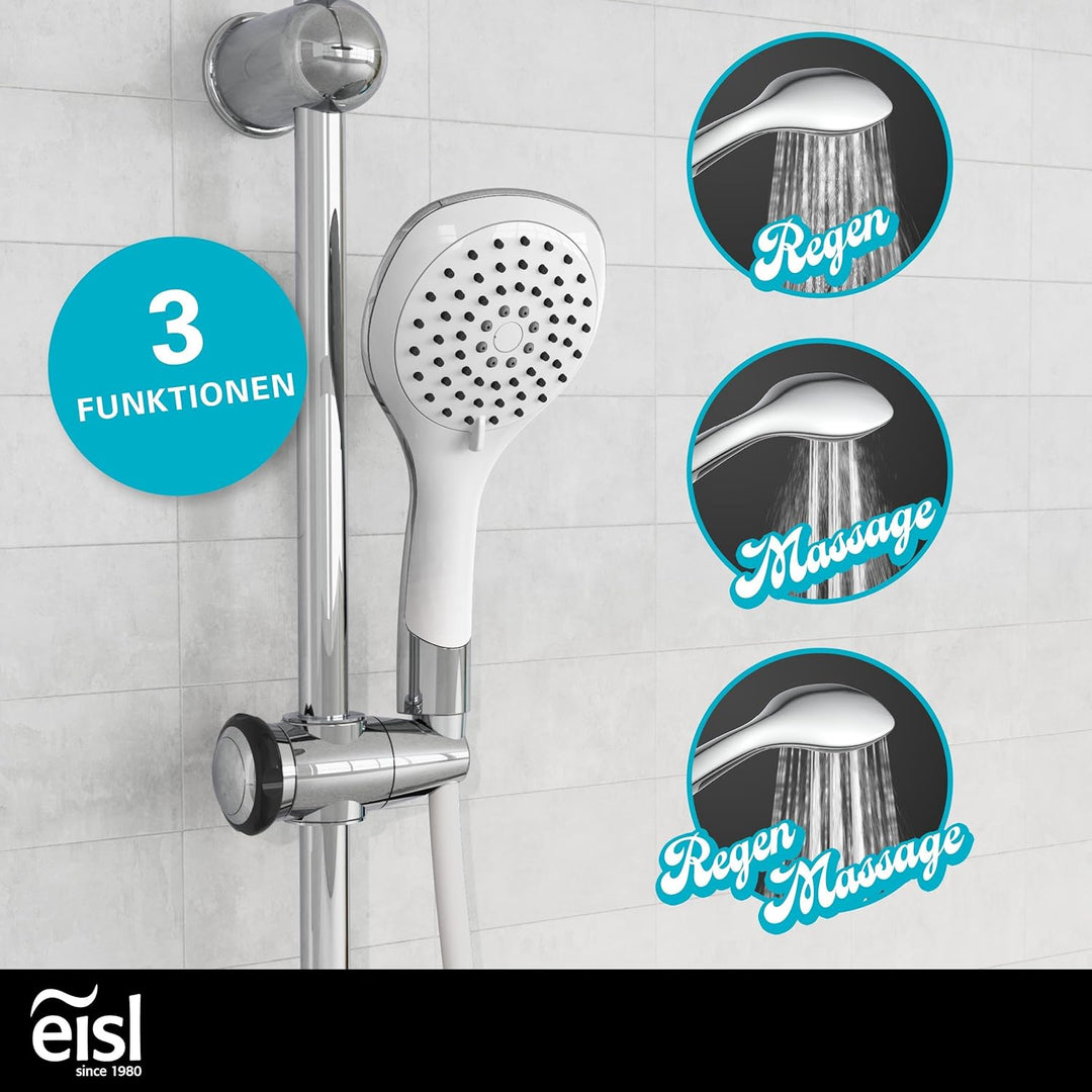 EISL Duschset DUSCHTRAUM Duschsäule mit grosser Regendusche 200 x 200 mm und Handbrause, ideal zum N