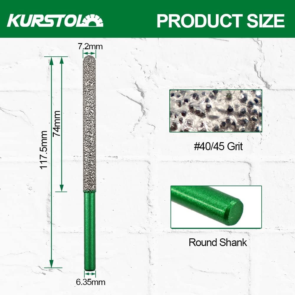 KURSTOL Diamant Mörtel Hakenbohrer – Diamant Fugenfräser 2 Stück 7,2 mm x 74 mm Rundschaft Tuck Poin