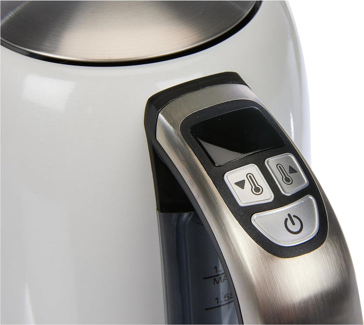 Riviera & Bar Wasserkocher mit variabler Temperatur 1,7 l 2200 W Perlweiss, Perlweiss