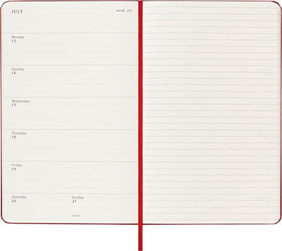 Moleskine x Kaweco Tintenroller, Farbe Rot + Wochenplaner 2023-2024, 18-Monate-Kalender, Akademische